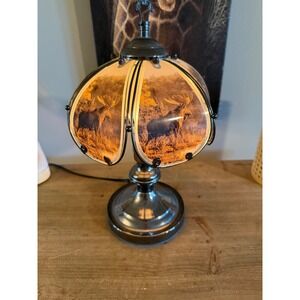 OK Lighting Moose Wildlife Touch Lamp Rustic Cabin Lodge Decor Metal Base 14in